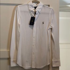 Ralph Lauren white knit oxford